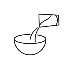 Cooking add water line icon. Bowl sign. Food preparation symbol