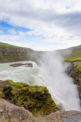 Obraz na płótnie Canvas Gullfoss falls in summer season view, Iceland