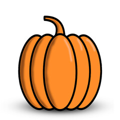 Pumpkin icon. Vector illustration. Autumn symbol. Flat design.