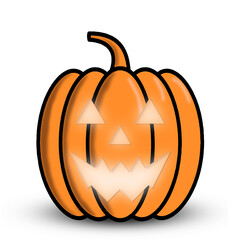 Pumpkin icon. Vector illustration. Autumn symbol. Flat design.
