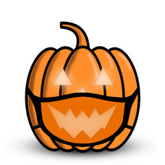 Pumpkin icon. Vector illustration. Autumn symbol. Flat design.