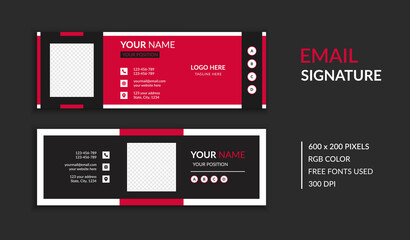 Creative email signature template design or email footer template