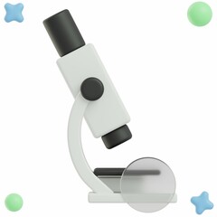 Microscope - 3D School Icon or Illustration Pack
