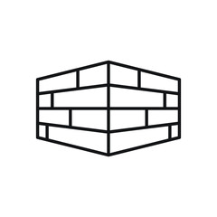 Line Wall icon isolated on white background. Outline symbol for website design