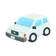 Car White Sign Emoji Icon Illustration. Transport Vehicle Vector Symbol Emoticon Design Clip Art Sign Comic Style.
