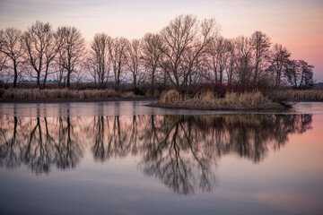 mystical mood at winter sunset on the sse