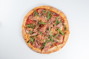 pizza on grey background