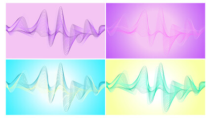 Abstract colorful gradient curve waves, lines, stripes background vector illustration, element for design. For webdesign, poster, banner, card