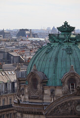 View of the rooftops of Paris building of the Paris Opera Garnier
