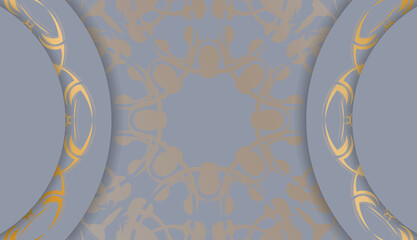 Baner of gray color with abstract gold pattern for design under the text