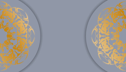 Gray banner with luxurious gold ornamentation and space for text