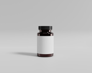 White pill case, round plastic container