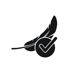 Feather sign. No synthetic symbol. Quality design element