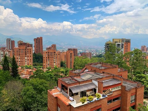View of El Poblado district in Medellín, Colombia