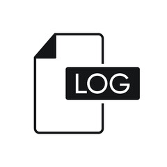 Pictograph of format file log extension for template logo, icon