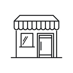 Shop store line icon on white background