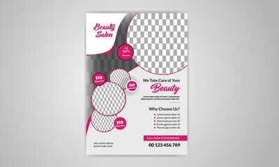Beauty Spa Hair Saloon Cosmetic Flyer Poster Layout