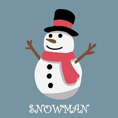 doodle freehand sketch drawing of a snowman.