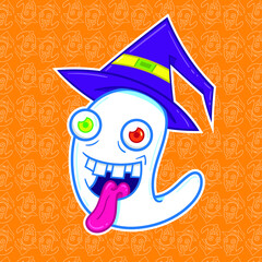 Fantasma caricatura para halloween y patron
