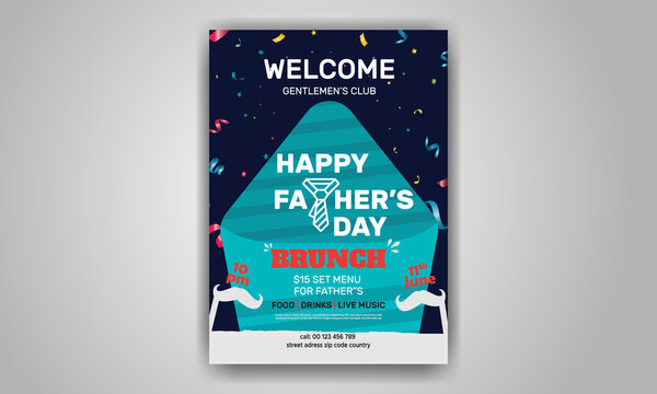 Thai fathers day flyer poster design template layout