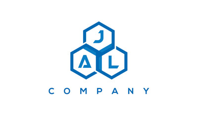 JAL three letters creative polygon hexagon logo	