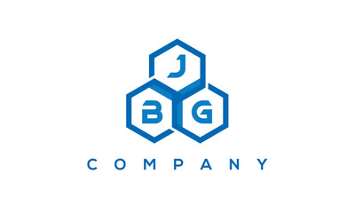 JBG three letters creative polygon hexagon logo	