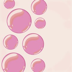 Bubbles balls pink, pastel pink background circles bubbles