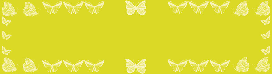 Żółte tło z motylami. © Hanna