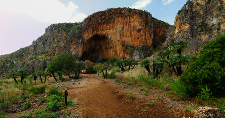 Ancient cave in Riserva Naturale Orientata dello Zingaro, San Vito Lo Capo, Sicily, Italy