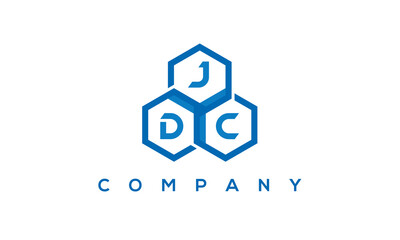 JDC three letters creative polygon hexagon logo	
