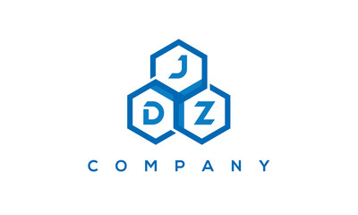 JDZ three letters creative polygon hexagon logo	