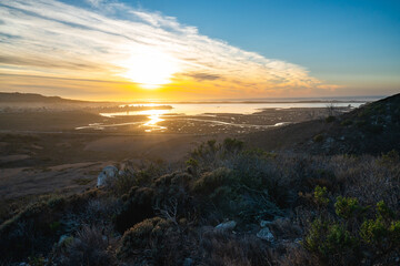 Sunset over the estuary in Morro Bay State Park, California Central Coast