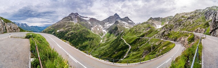 Passstrasse über den Sustenpass, Uri, Bern, schweizer Alpen, Verkehrsweg, Verbindung, Susten, Straße, Panorama, Landschaft, Schweiz