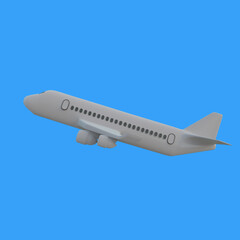 commercial airplane take off 3d object