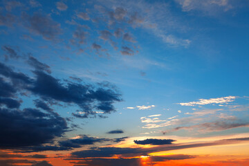 Twilight fantastic sky with colorful horizon 