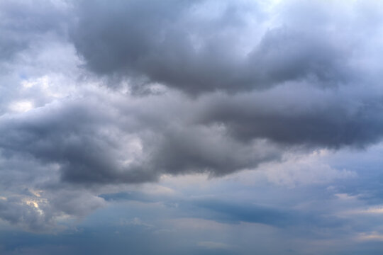 Grey cloudscape . Gray clouds overcast sky 