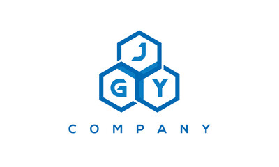 JGY three letters creative polygon hexagon logo	