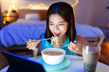 woman watch video on tablet