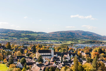 Arlesheim, Dom, Weinberg, Birstal, Birsebene, Dorf, Herbst, Herbstlaub, Ermitage, Baselland, Nordwestschweiz, Schweiz