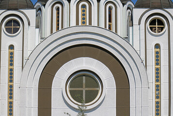 Retro church facade wall