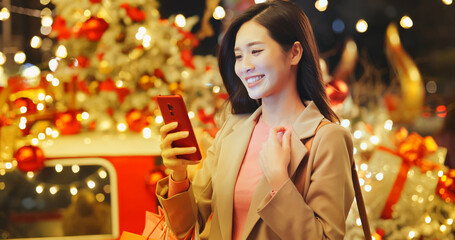asian woman use smartphone