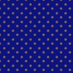 Seamless pattern with gold snowflakes on a blue background. Christmas new year background. Christmas decoration.