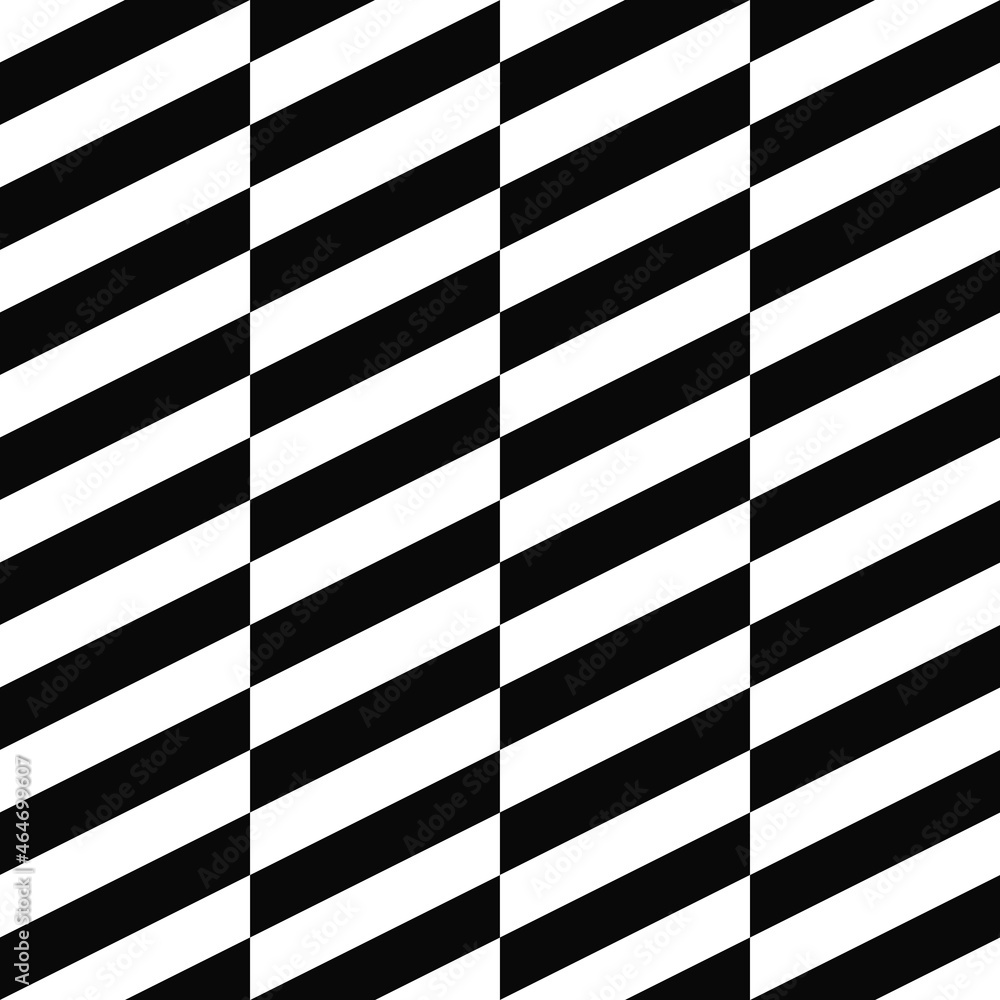 Aufkleber Chessboard or racing flag with diagonal rectangles. Vector seamless texture with simple rectangles.