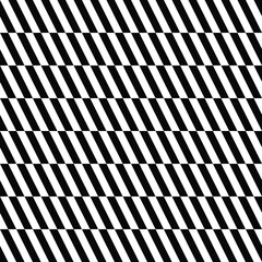 Diagonal rectangles resembling chess cells. Vector seamless texture in black and white colors.
