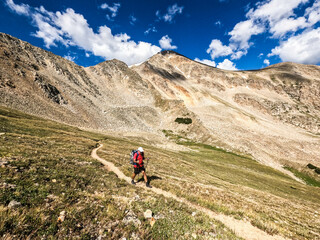 Fototapeta na wymiar Trekking the Collegiate Peaks, Collegiate West on the 485 mile Colorado Trail, Colorado