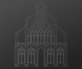 Gothic architecture graphically, vector illustration.