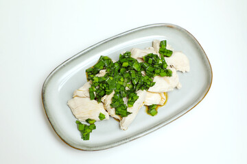 胸肉のニラポン酢あえ