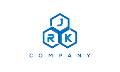 JRK three letters creative polygon hexagon logo 