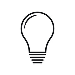 Light Bulb line icon isolated on white background. Idea sign, solution, thinking concept.