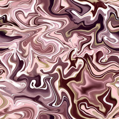 Elegant liquid marble abstract painting background with rose gold waves. Seamless liquid fluid. Aqua ink print .Vector texture